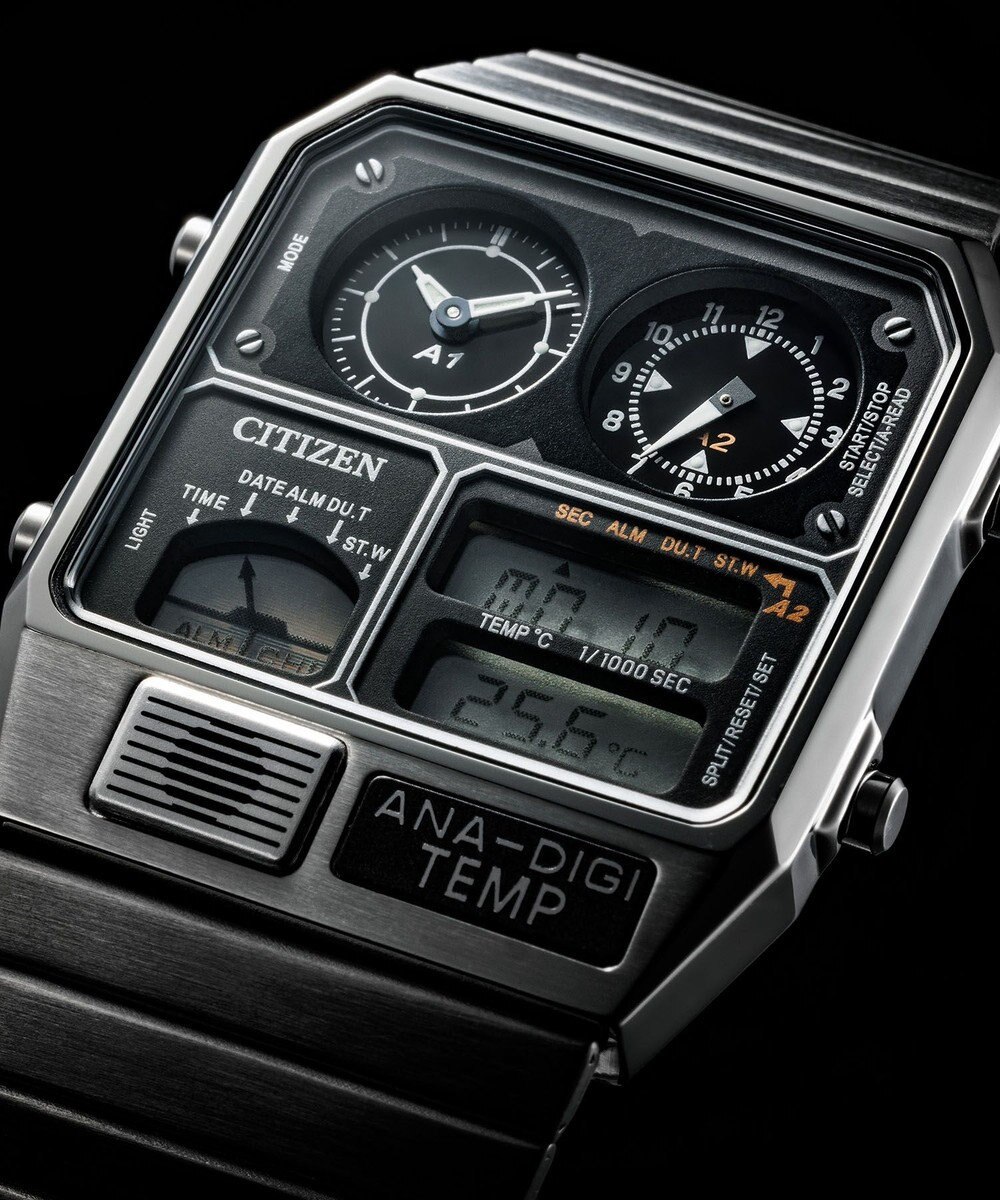 CITIZEN 【特定店取扱いモデル】レコードレーベル 1980年代に一世を風靡したアナデジテンプ 