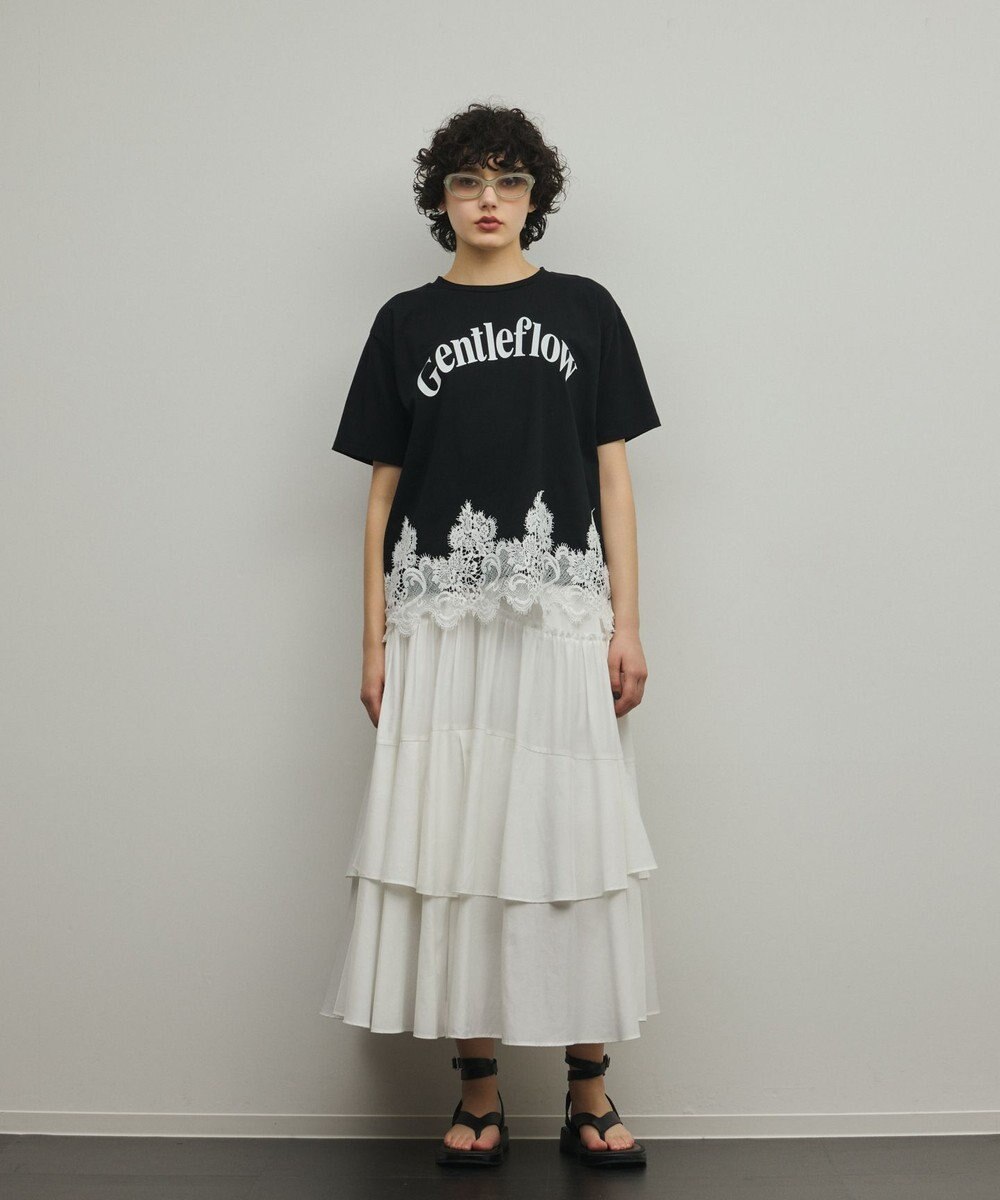 GRACE CONTINENTAL レースヘムロゴTシャツ 