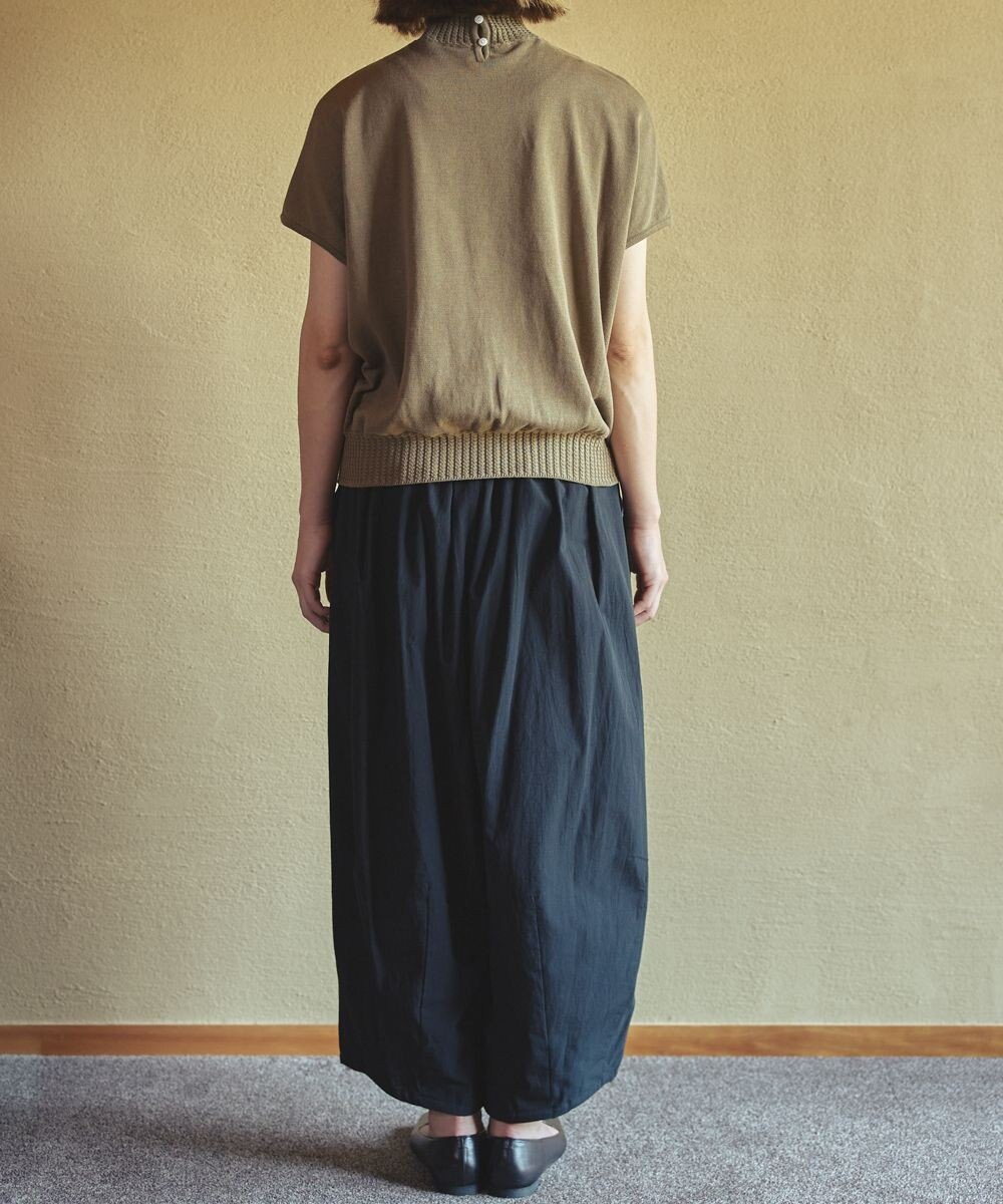 muuc ポピー刺繍フレンチスリーブプルオーバー〈日本製・高級綿100%の光沢と柔らかさ〉〈繊細な花刺繍〉〈大人の夏ニット〉〈ゆったりフリーサイズ〉 