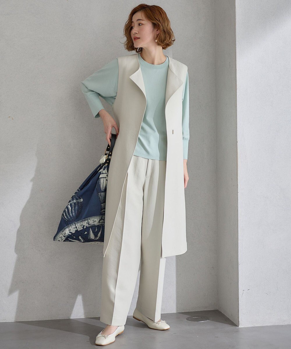 23区 【Oggi4月号掲載/洗える】ハイカウントライトクロス クロップド パンツ 