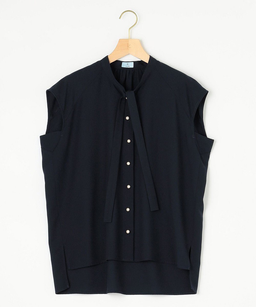 組曲 L 【洗える・イージーケア】シアーカルゼ ボウタイ ブラウス 