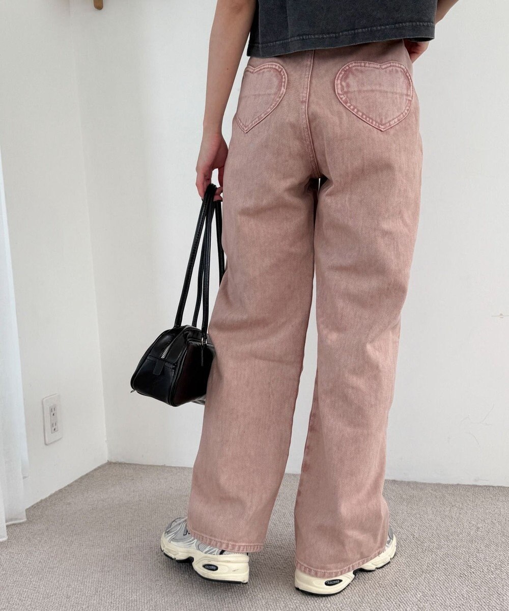 WEGO ハートポケットストレートデニムパンツ 