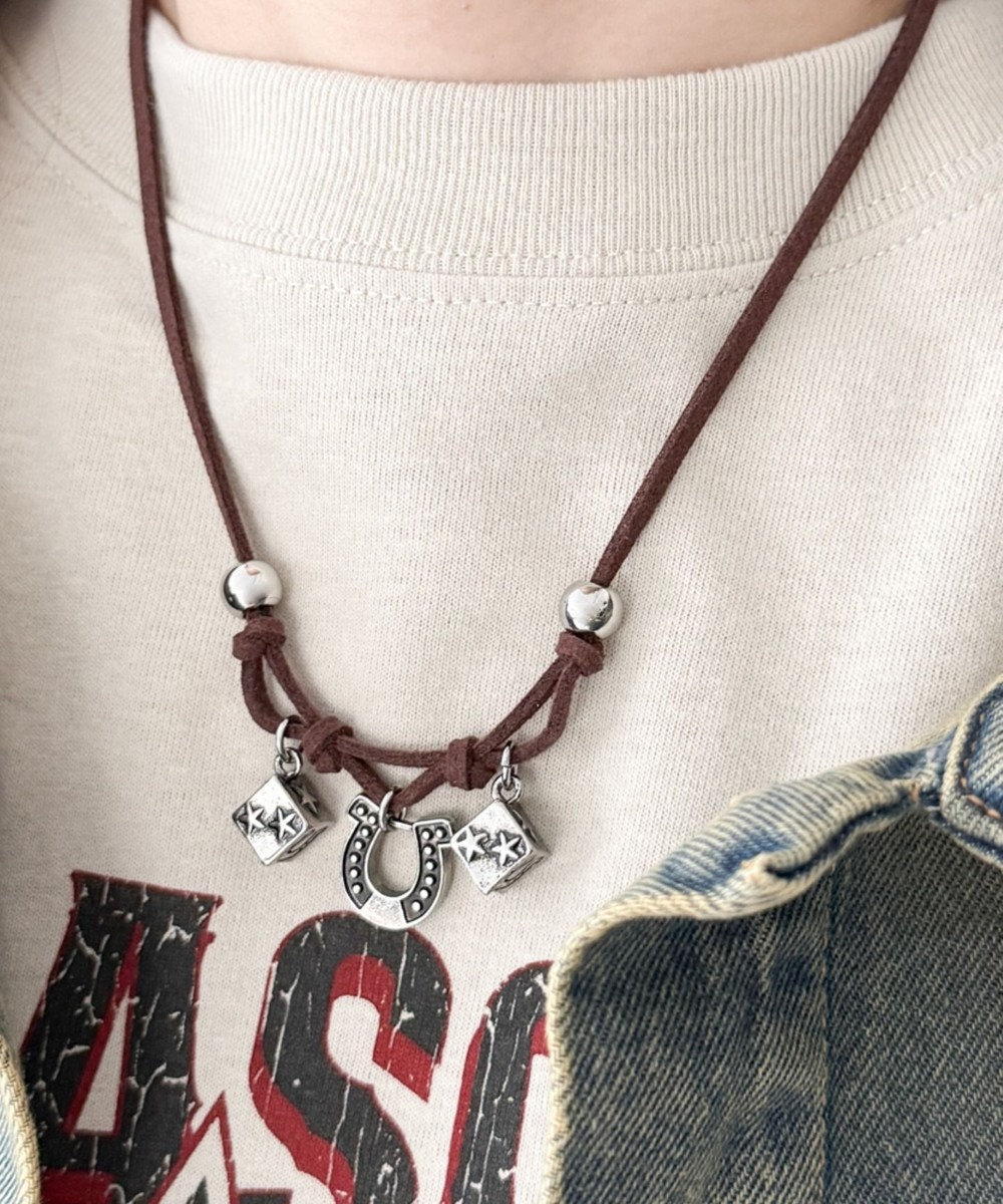 WEGO Lモチーフパーツコードネックレス 