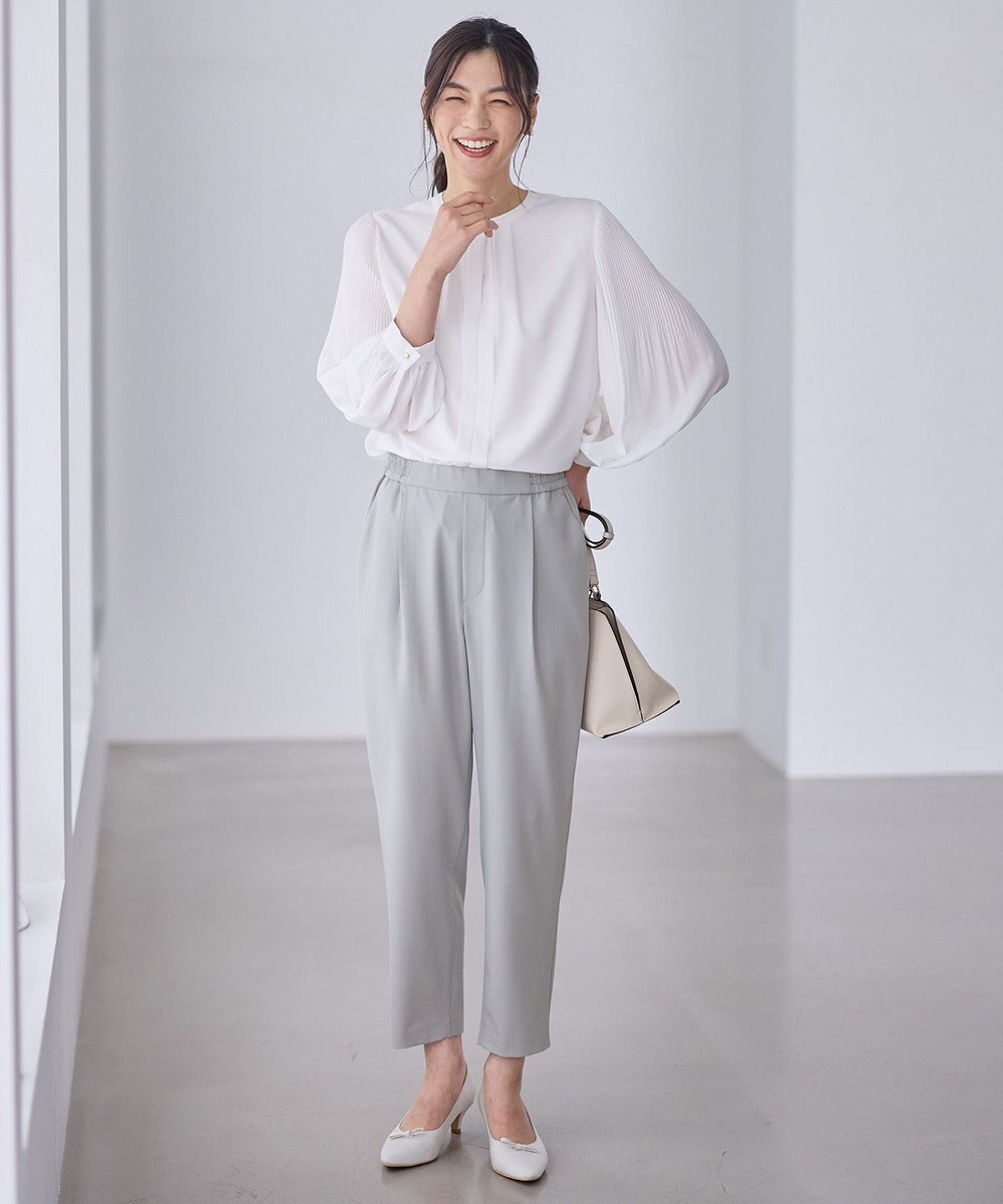 ANY イージーケアライトストレッチテーパードパンツ 