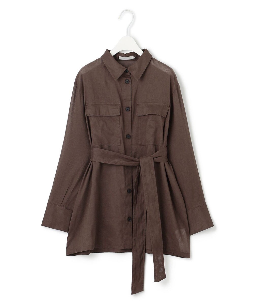 ICB 【洗える】ラミーコットンボイル シアーシャツ 