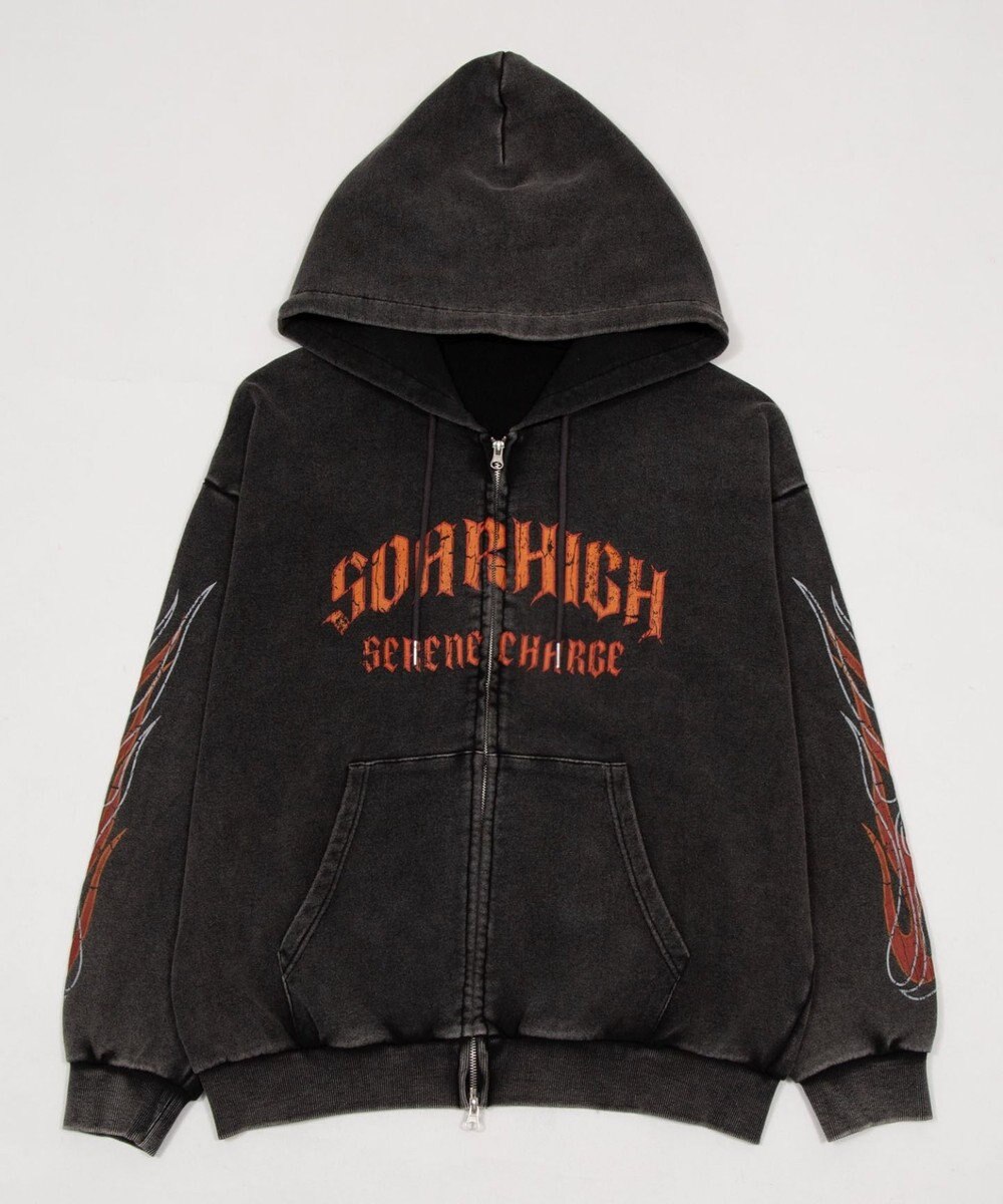 WEGO 【ユニセックス着用ITEM】ブリーチグラフィックZIPパーカー 