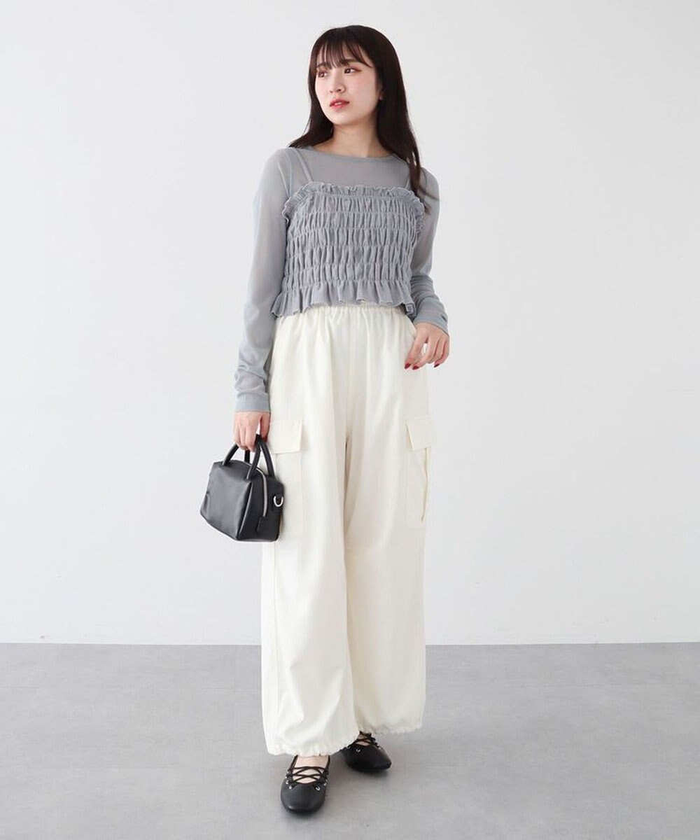 Green Parks ＳＥＴ２点　シャーリングビスチェ＋メッシュインナー 