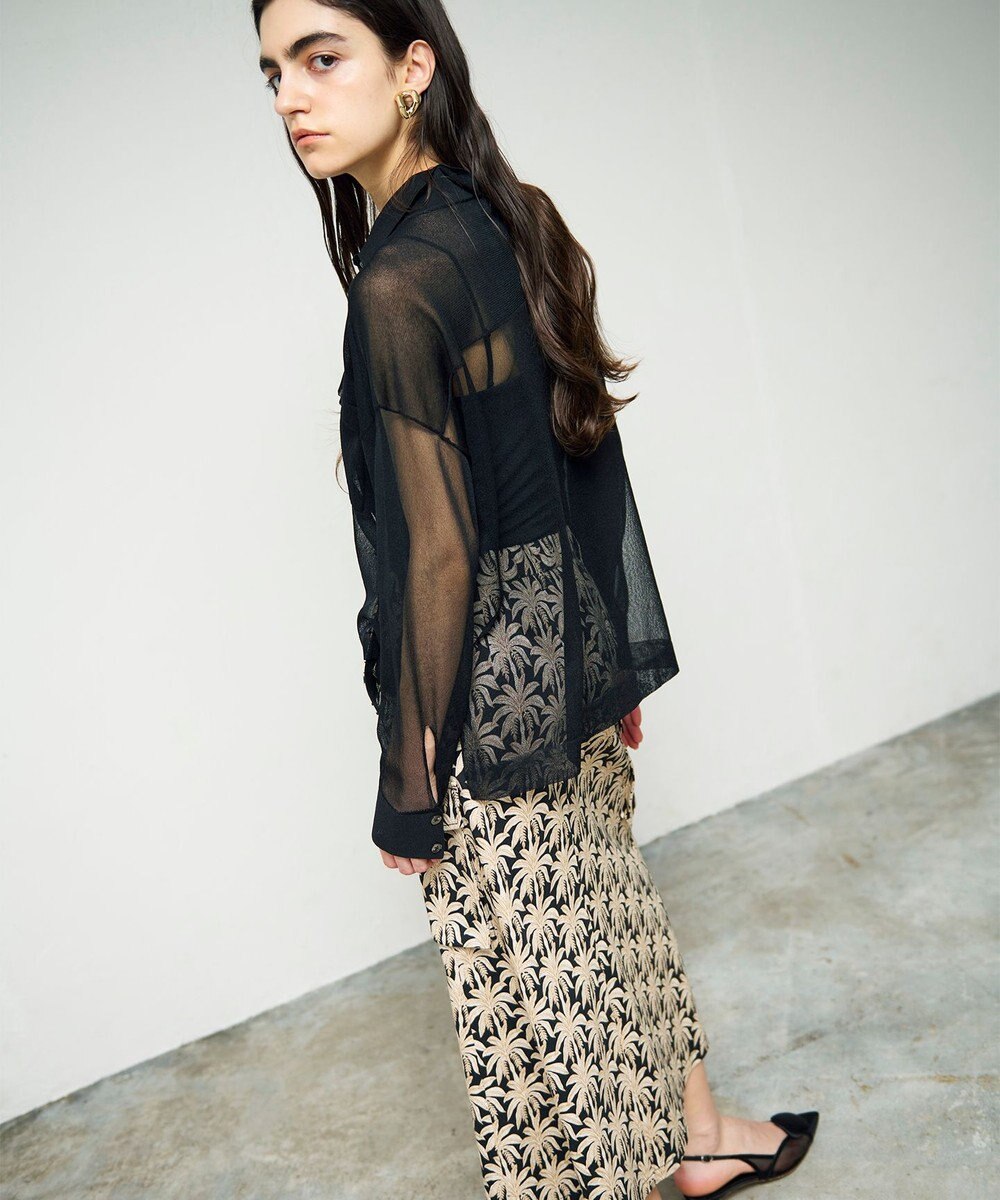 GRACE CONTINENTAL パームモチーフカーゴスカート 