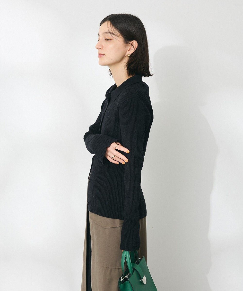 CRAFT STANDARD BOUTIQUE 襟付きニットコンパクトカーディガン 