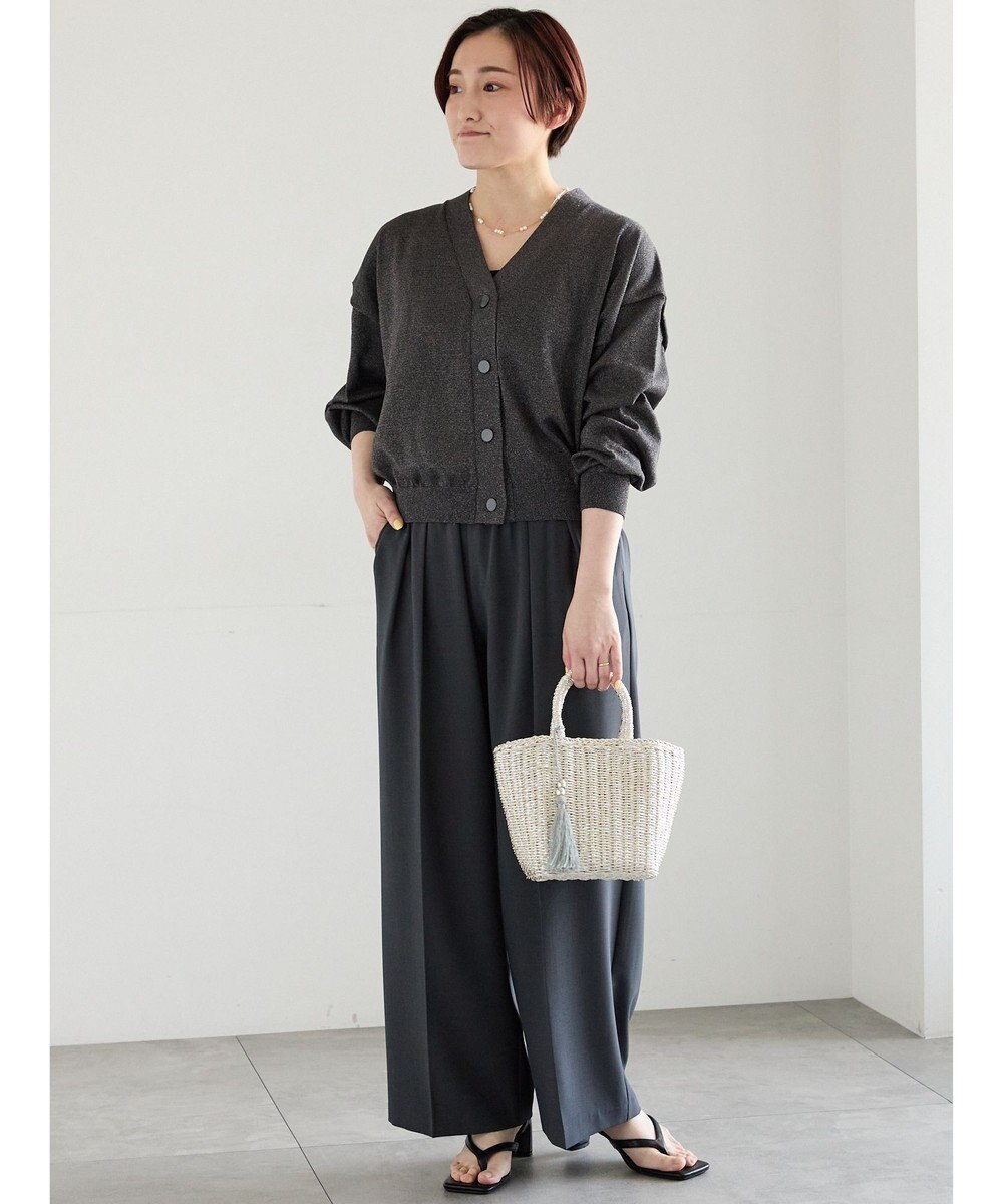 Te chichi 14G綿ポリVネックカーディガン 