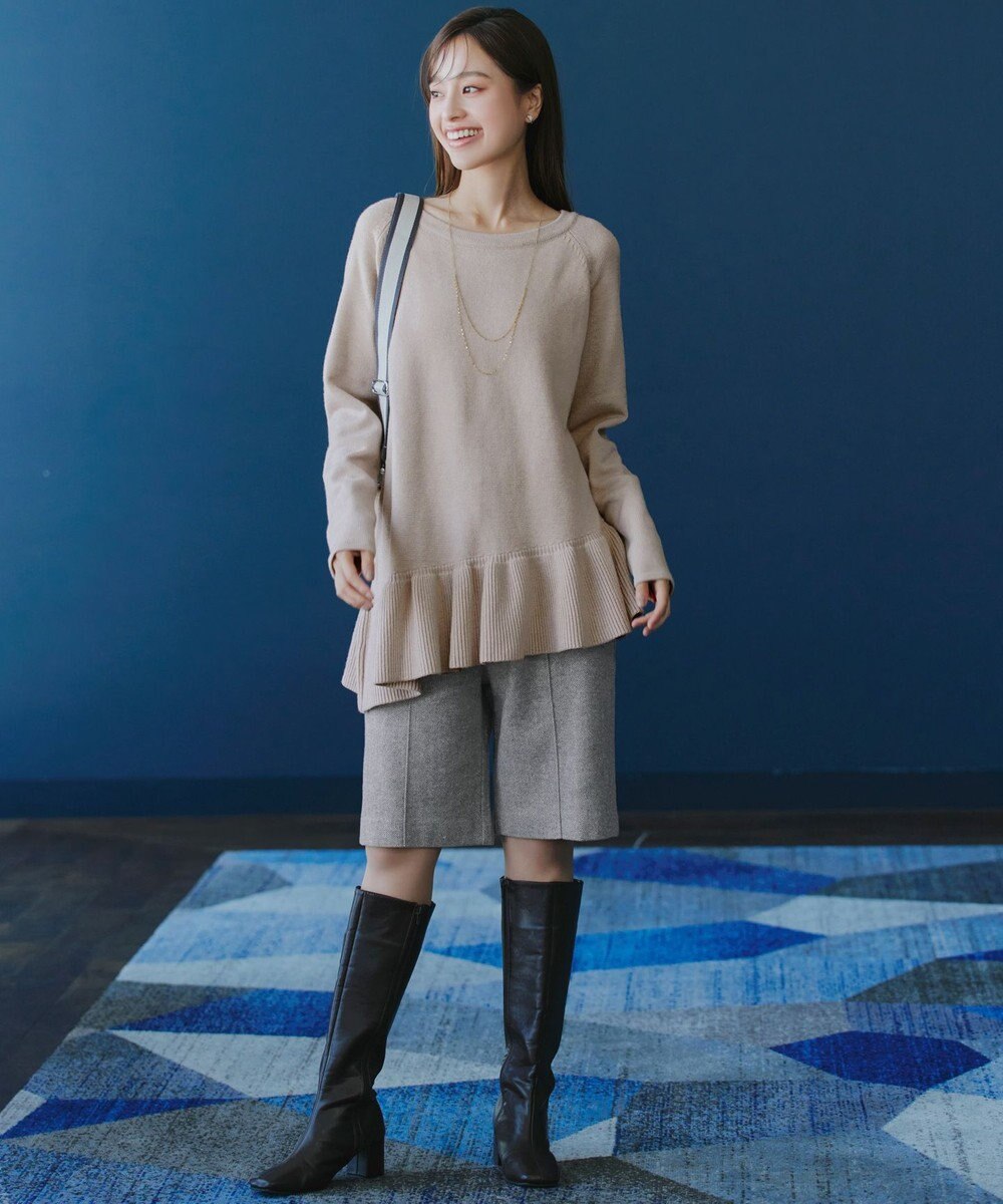 Tiaclasse 【洗える】ウール調キュロットパンツ 