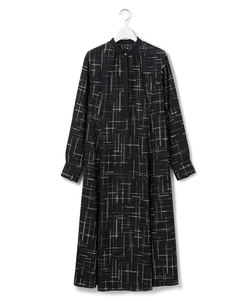 23区 【洗える】モノクロトーンプリント ワンピース 