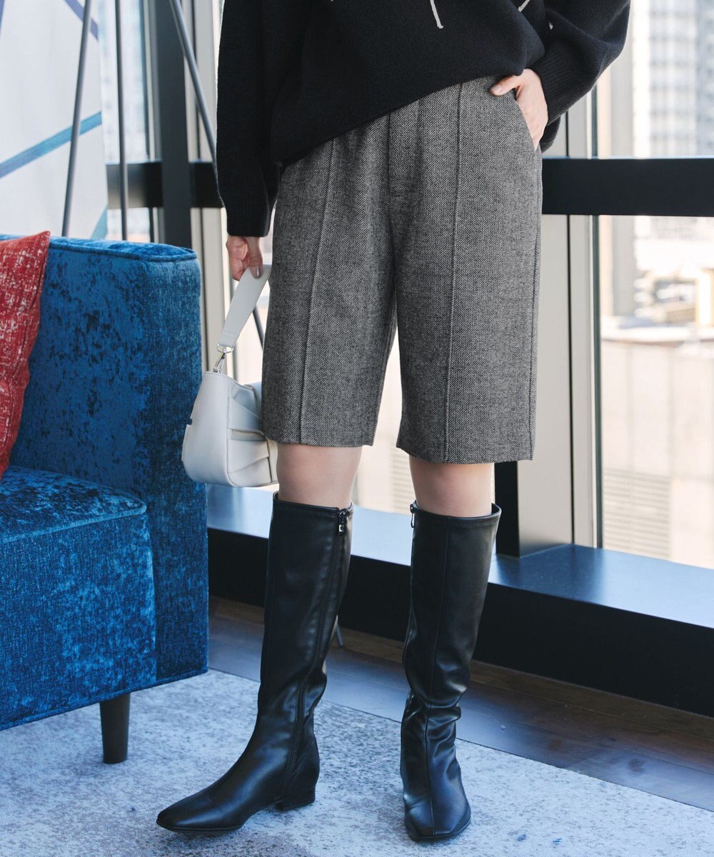 Tiaclasse 【洗える】ウール調キュロットパンツ 