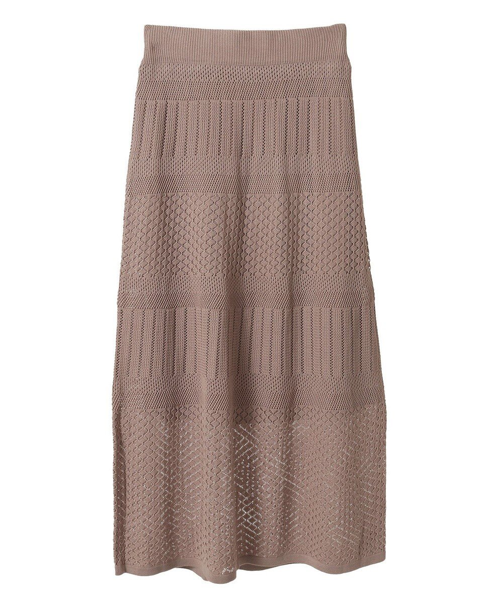 earth music&ecology ＳＥＴ２点レース編みペプラムカーデ＋スカート 