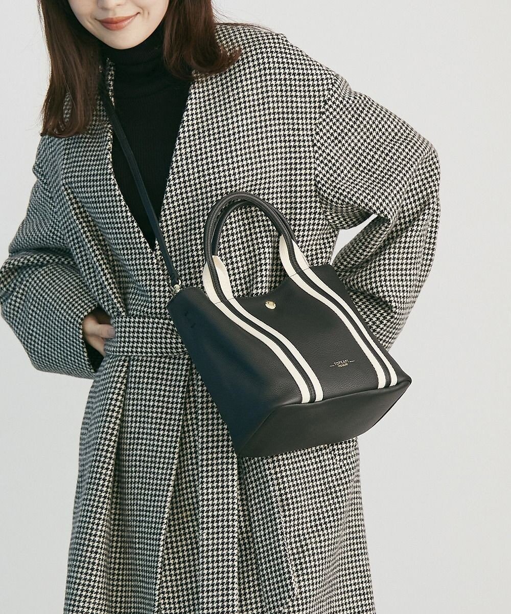 TOPKAPI 【TREASURE TOPKAPI】ソフトシュリンク テープコンビ ミニ トート バッグ ショルダーベルト付 