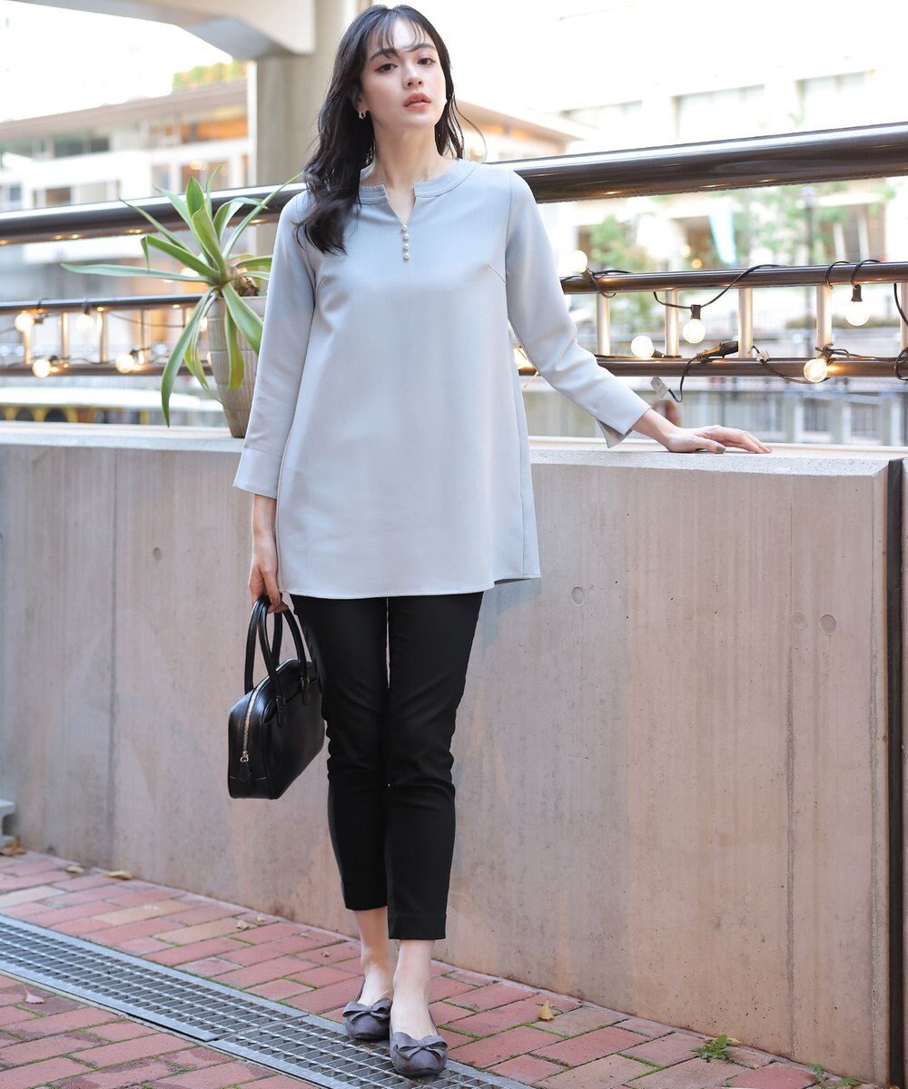 Tiaclasse 【洗える】裏起毛ストレッチテーパードパンツ 