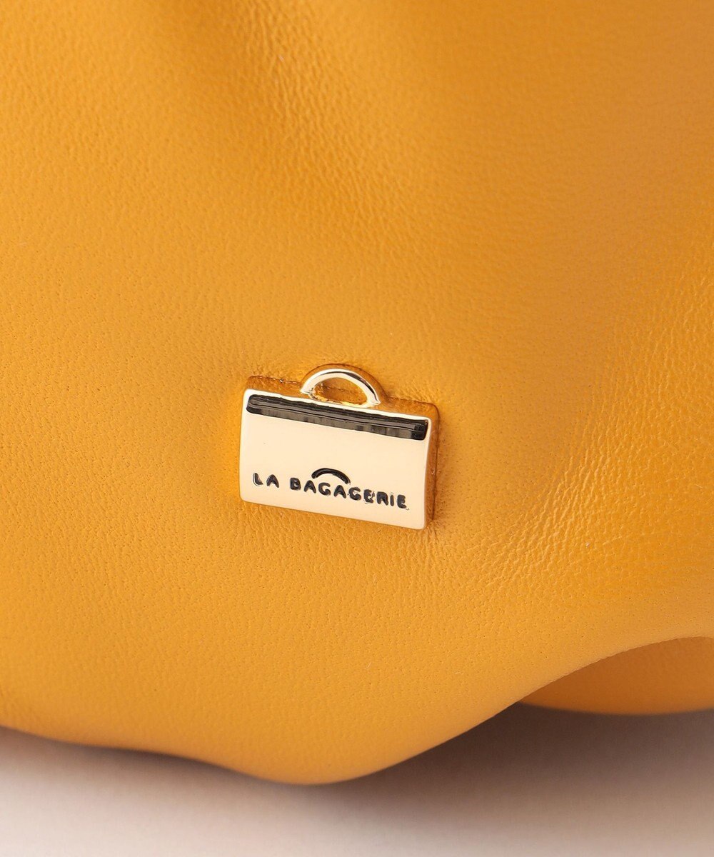 LA BAGAGERIE シープレザー ギャザーハンドル2wayラウンドトートバッグ 