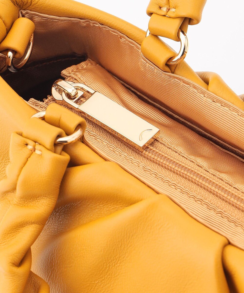 LA BAGAGERIE シープレザー ギャザーハンドル2wayラウンドトートバッグ 