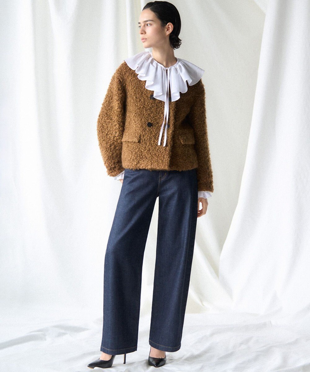 23区 【GOLD LABEL】シアーコットン ラッフル襟 ブラウス 