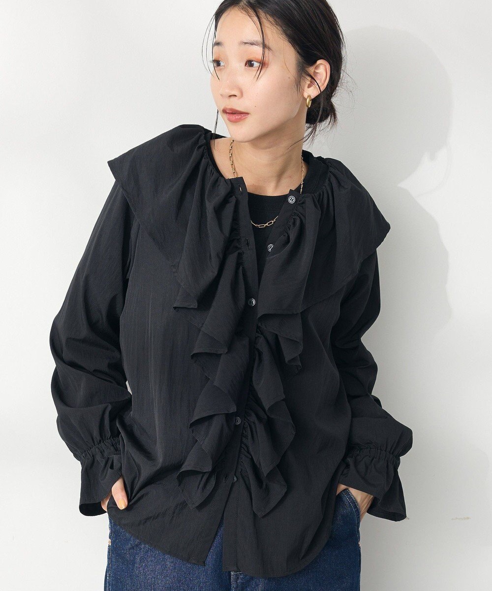 CRAFT STANDARD BOUTIQUE ビッグ襟フリルブラウス 