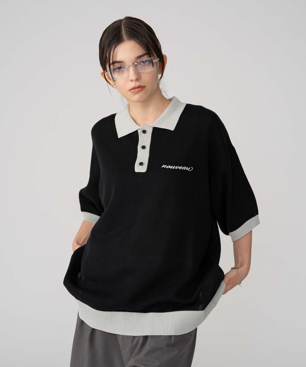 WEGO 【ユニセックス着用ITEM/MLサイズ展開】ワンポイントニットポロシャツ（SS） 