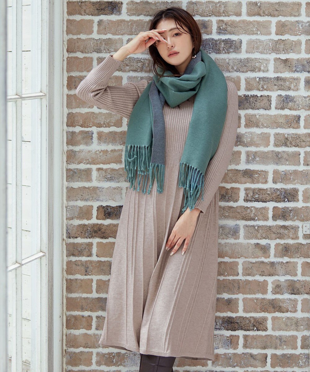 Tiaclasse 【洗える】1着でオシャレ感が出せるニットプリーツワンピース 