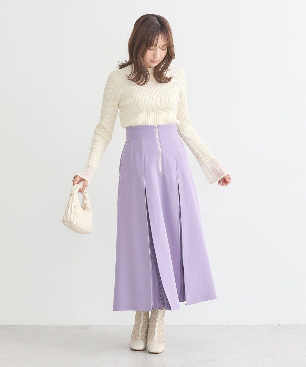 earth music&ecology シアースリーブリブハイネックプルオーバー 