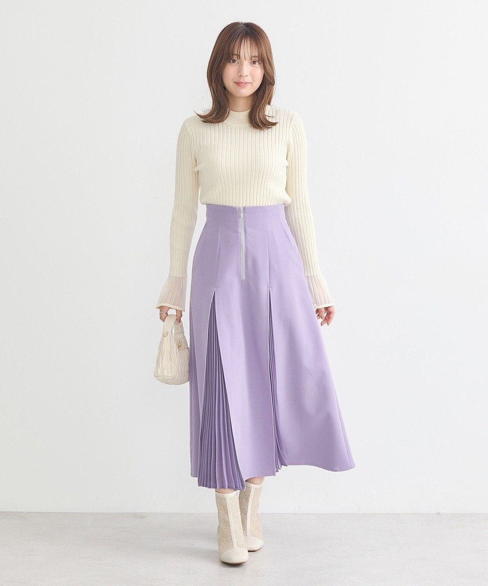 earth music&ecology シアースリーブリブハイネックプルオーバー 