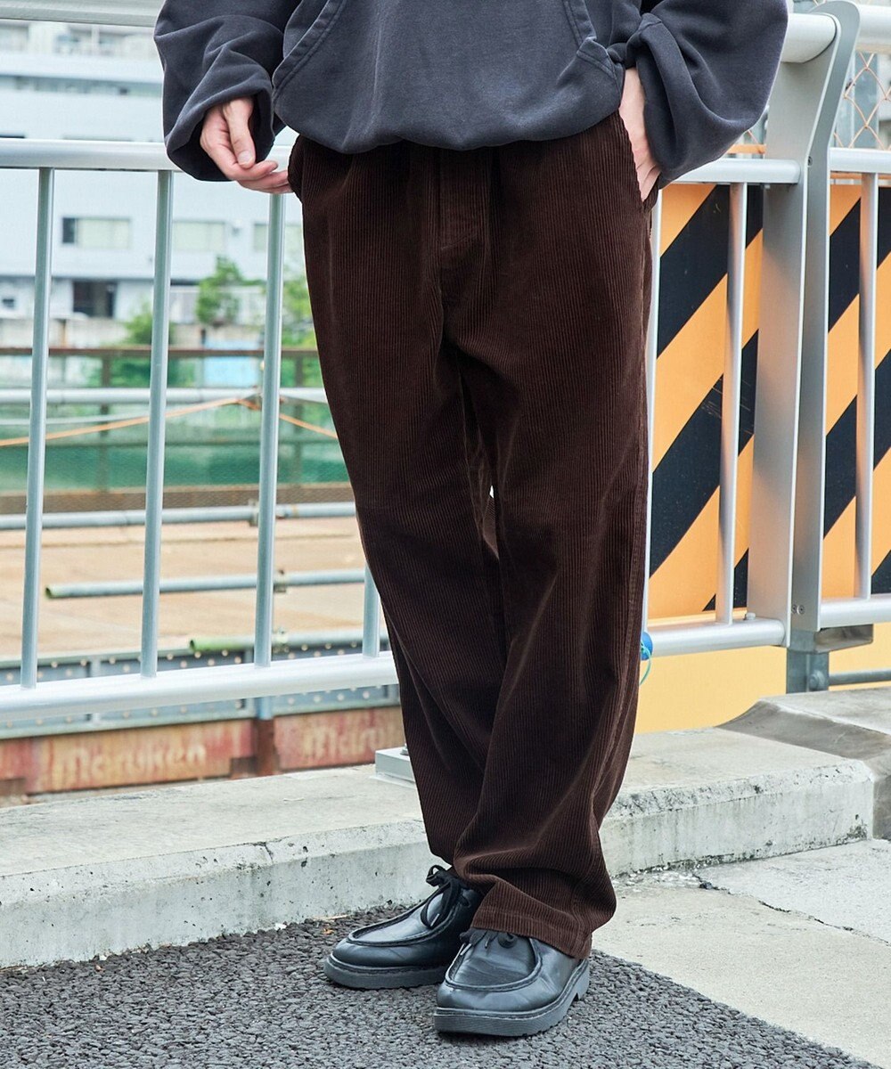 WEGO 【ウエストゴム/ユニセックス着用ITEM】コーデュロイイージーストレートパンツ 
