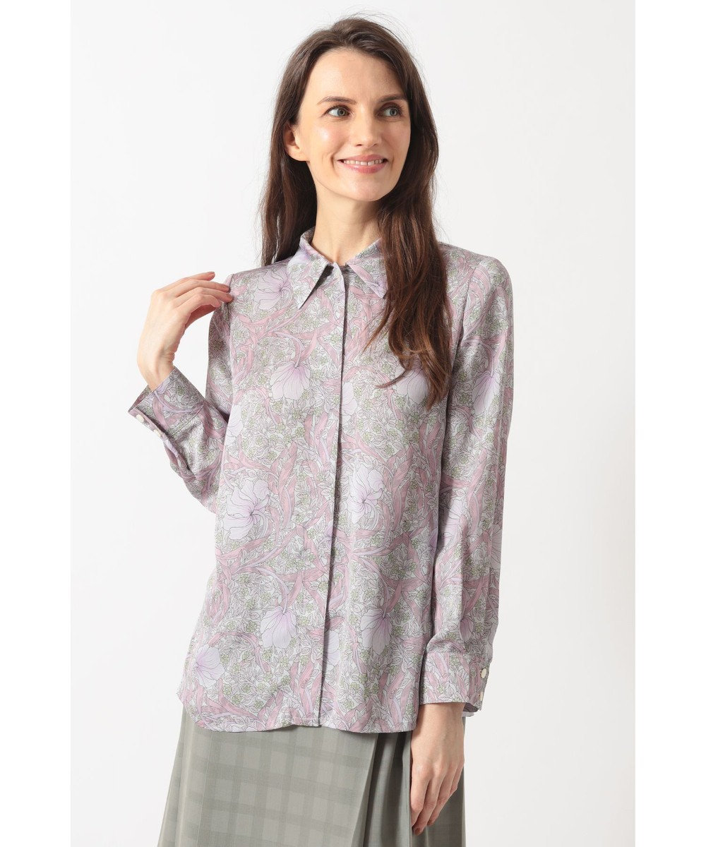 DAKS ボタニカルプリントブラウス 