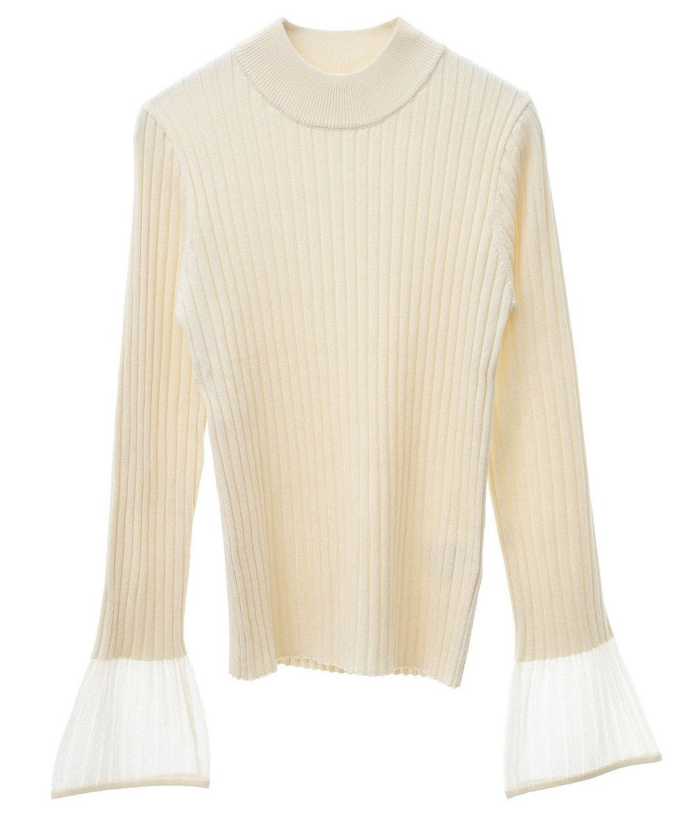 earth music&ecology シアースリーブリブハイネックプルオーバー 