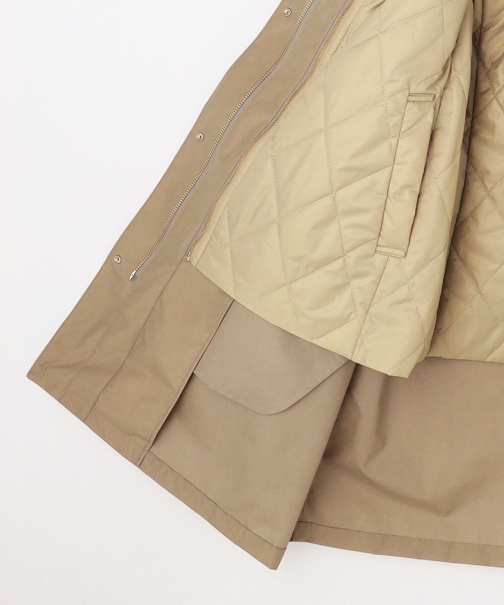 J.PRESS LADIES 【2way】スパンライクナイロンタッサー フーデッド コート 