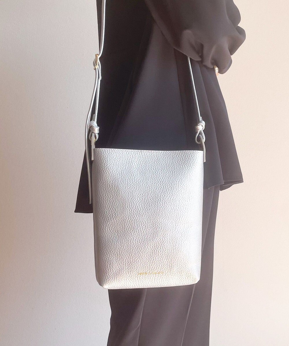 Hekhèr Le Style de Vie 新素材・新色追加【日本製】シュリンクレザー ショルダーバッグ シルバー 