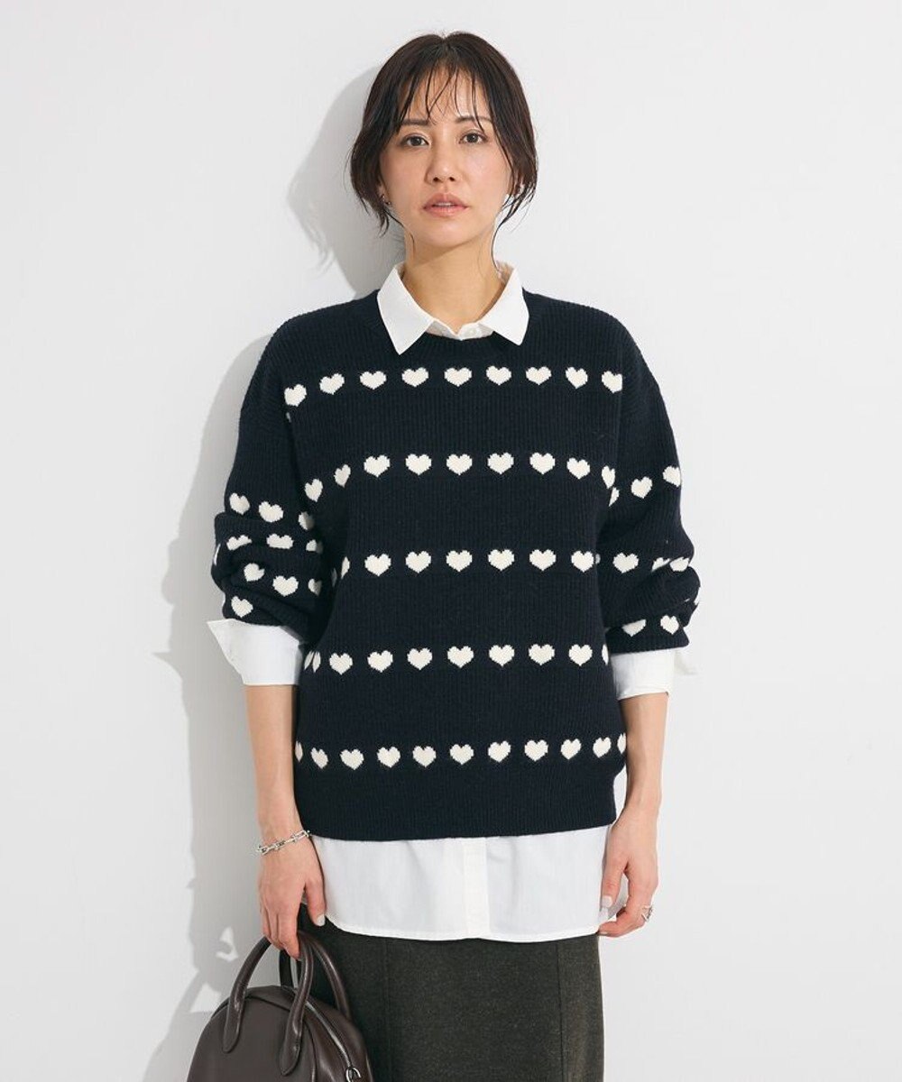 Green Parks ・ｓｗｉｎｇ　ｂｙ　ハートクルーネックニット 