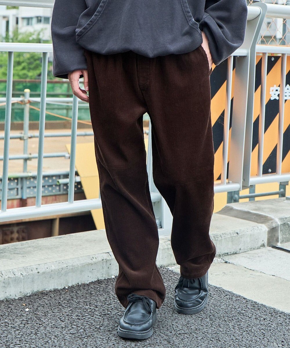 WEGO 【ウエストゴム/ユニセックス着用ITEM】コーデュロイイージーストレートパンツ 