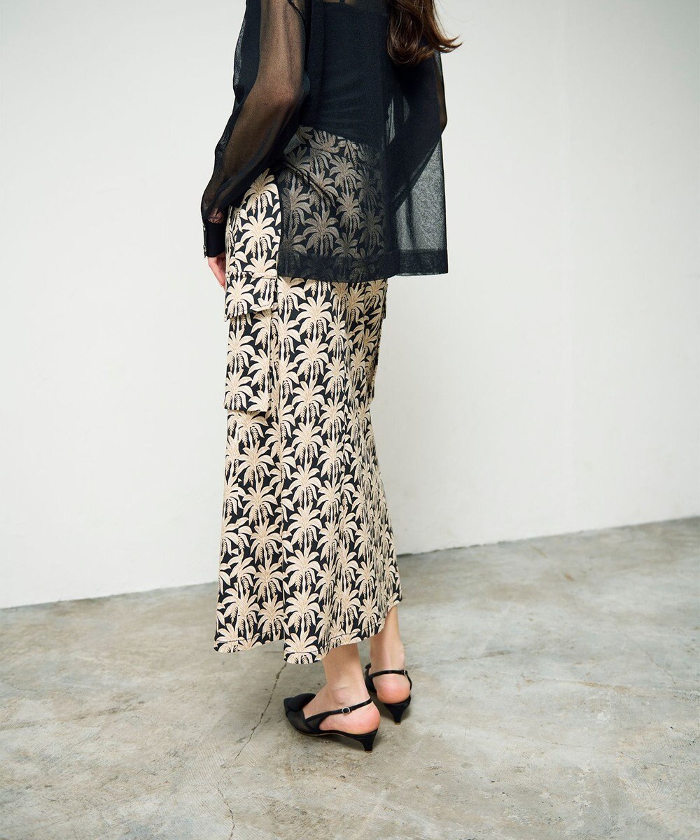 GRACE CONTINENTAL パームモチーフカーゴスカート 