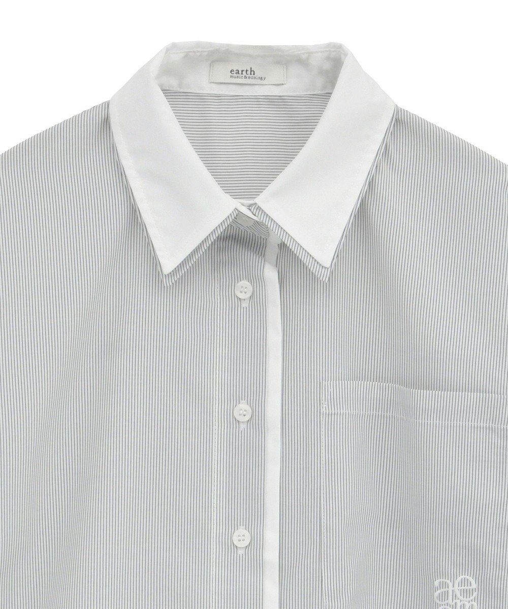 earth music&ecology レイヤードストライプシャツ 