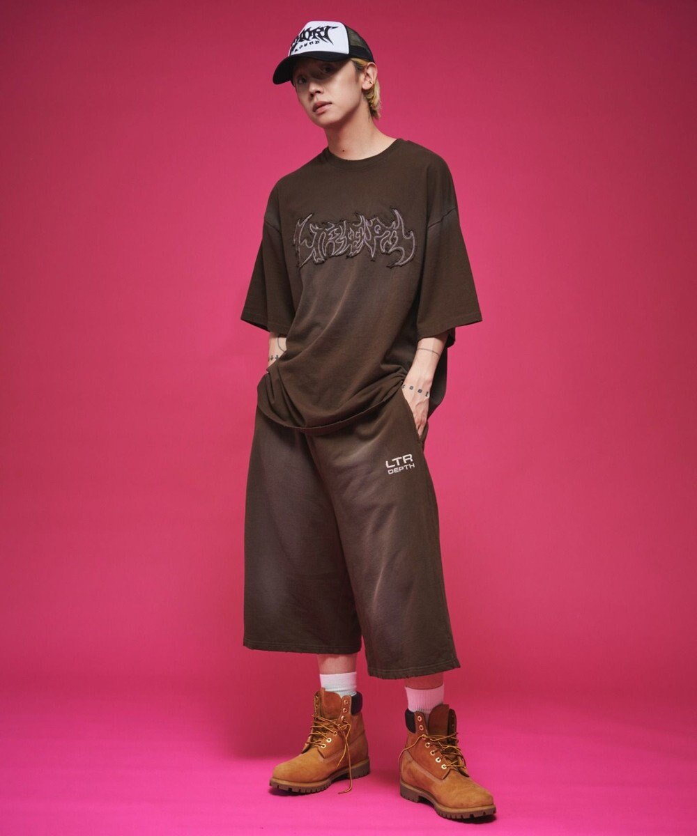 WEGO 【ユニセックス着用ITEM/ウエストゴム】ダメージアップリケショートパンツ 