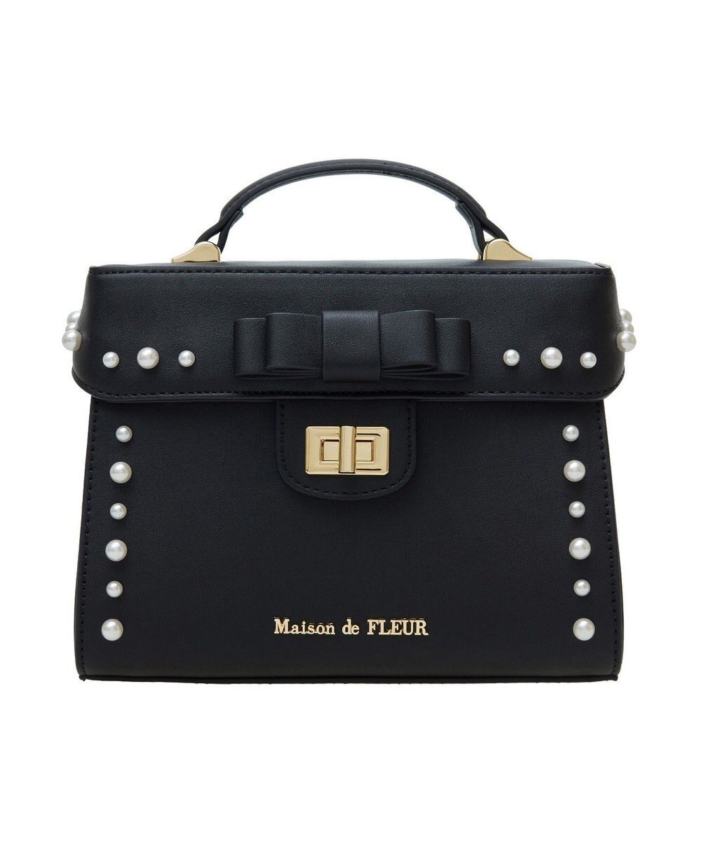 Maison de FLEUR フロントリボントップハンドルバッグ 