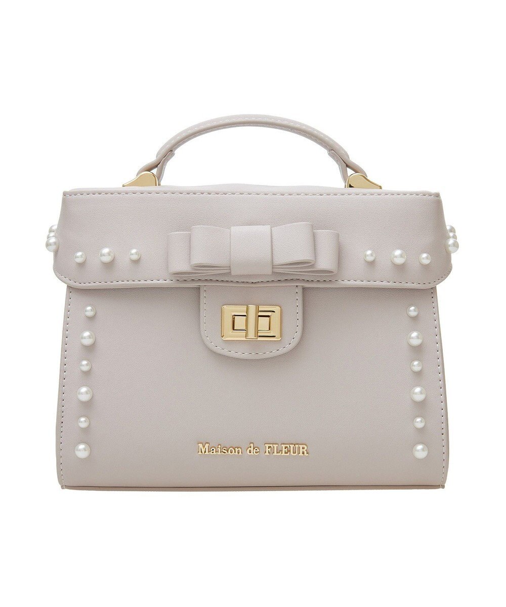 Maison de FLEUR フロントリボントップハンドルバッグ 