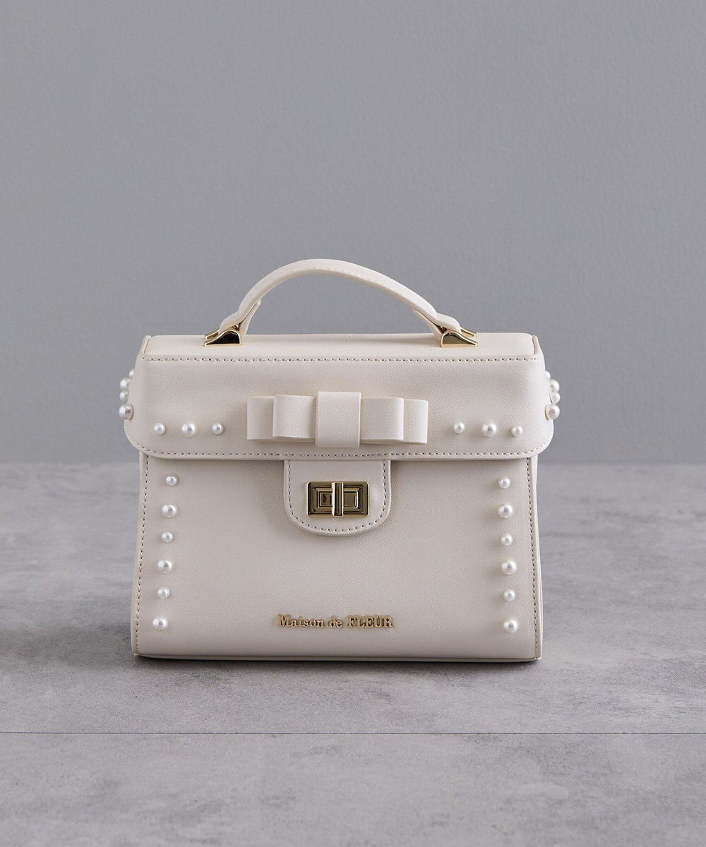 Maison de FLEUR フロントリボントップハンドルバッグ 