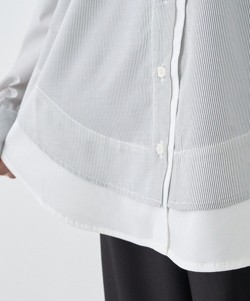 earth music&ecology レイヤードストライプシャツ 