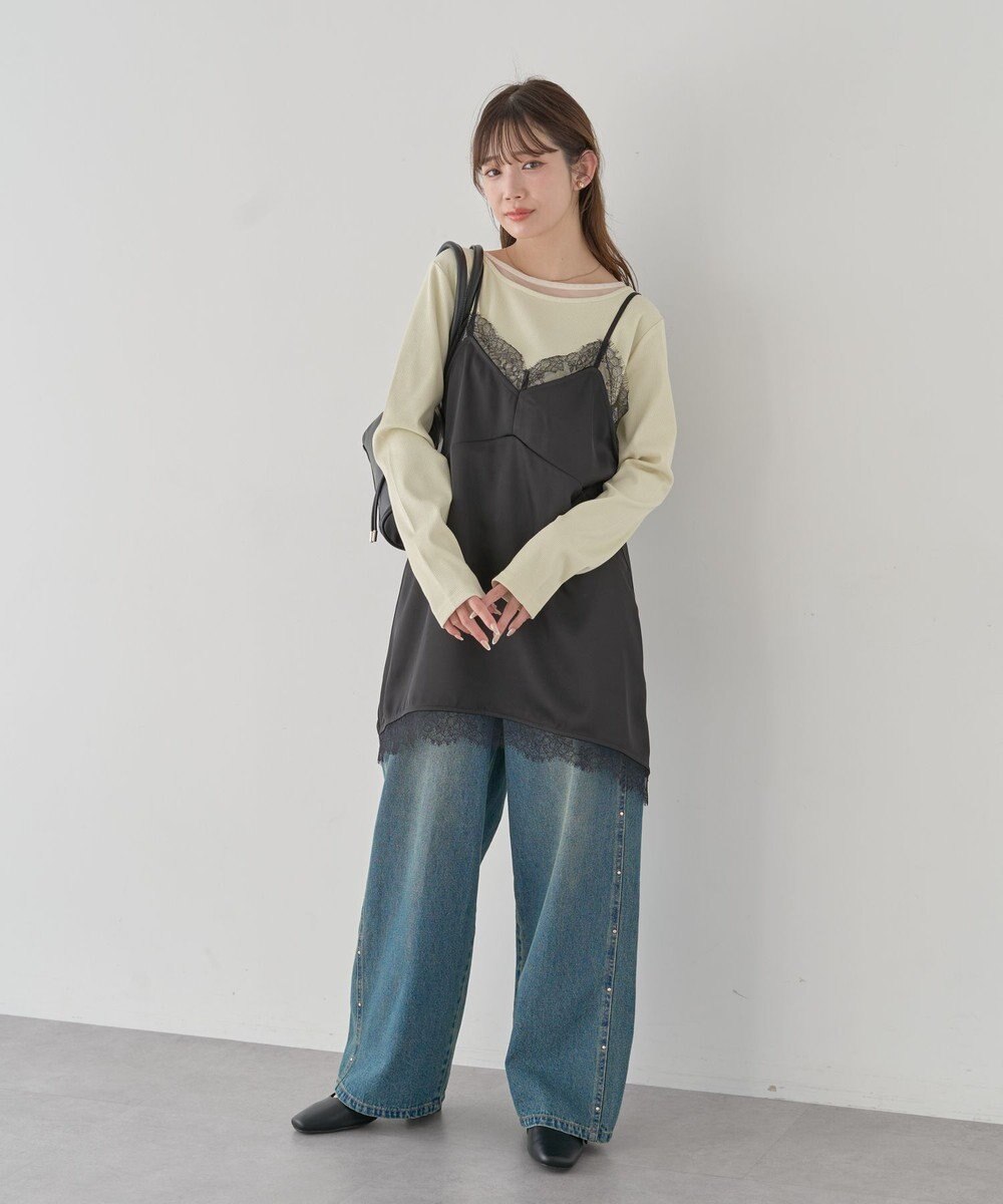 earth music&ecology 【予約】ランジェリーライクレースキャミ 