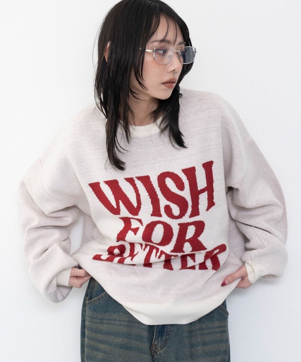 WEGO グラフィックニットプルオーバー 