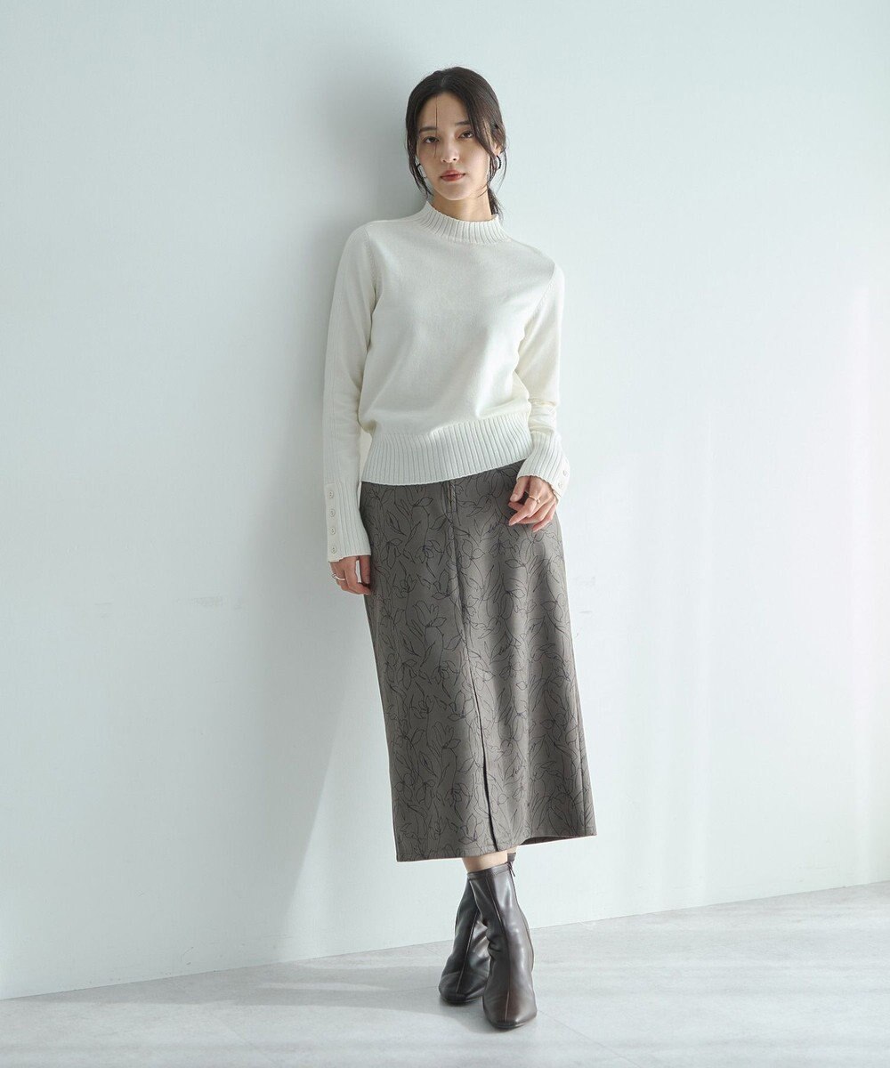 YECCA VECCA 袖口釦リブMIXニット 