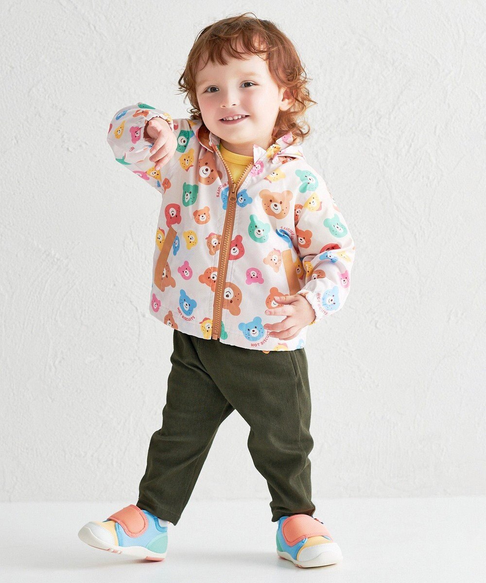 MIKI HOUSE HOT BISCUITS 【80-120cm】カラフルビーンズ 総柄ウインドブレーカー 