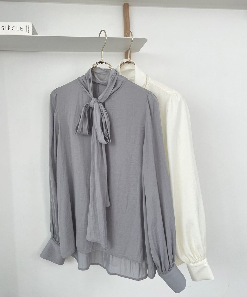 Feroux 【洗える】リボンタイ ブラウス 