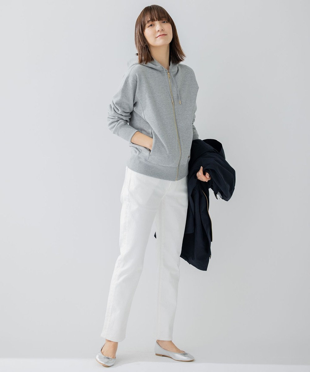 23区 【洗える】オーガニックコットンテリー ジップアップ フーディー 