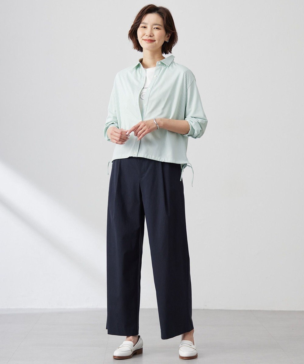 J.PRESS LADIES Jカミーチェストライプ シャツカラー カットソー 