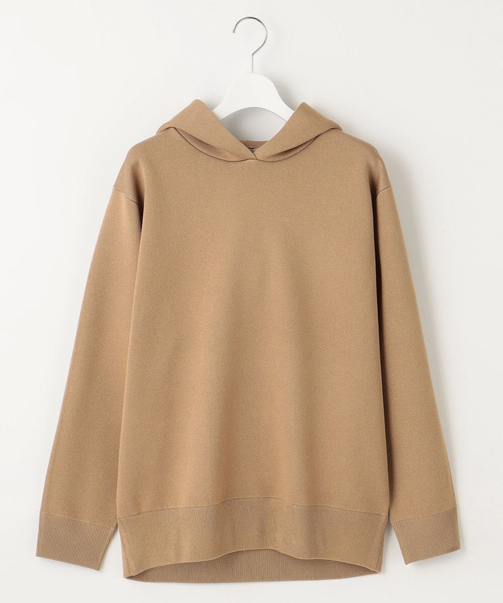 自由区 L 【洗える】シャイニースムースニット パーカー 